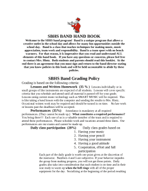 SBHS BAND HAND BOOK