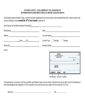 STEUBEN COUNTY REAL PROPERTY TAX AGREEMENTS