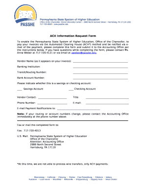 ACH Information Request Form
