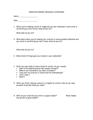 MODIFIED BURKE READING INTERVIEW