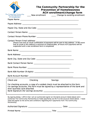 ACH enrollment/change form