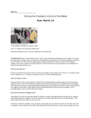 Picking the President: Article of the Week