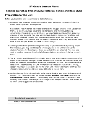 5th Grade Lesson Plans