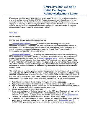 Instruction:This letter should be provided to new employees at the time of hire and all current employees prior to the implementation of the EMP GA MCO