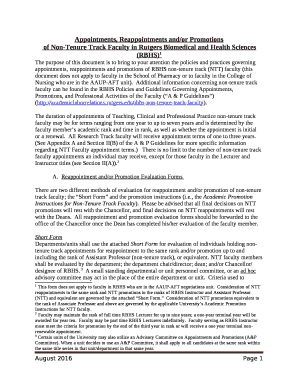 Appointments, Reappointments and/or Promotions