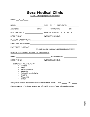 ADULT Demographic Information