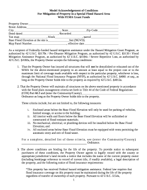 Model Acknowledgement of Conditions