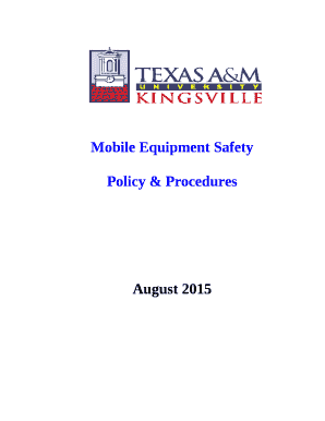 Mobile Equipment Safety Policy & Procedures