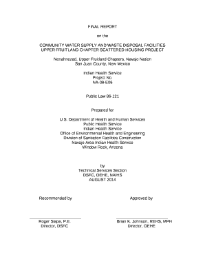 COMMUNITY WATER SUPPLY AND WASTE DISPOSAL FACILITIES
