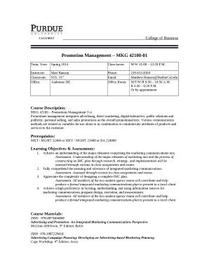 Promotion Management MKG 42100-01