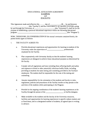 EDUCATIONAL AFFILIATION AGREEMENT
