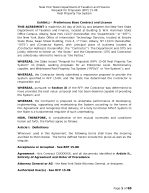 Exhibit J -Preliminary Base Contract and License