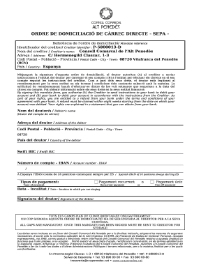ORDRE DE DOMICILIACI DE CRREC DIRECTE SEPA