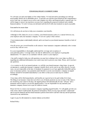 FINANCIAL POLICY CONSENT FORM