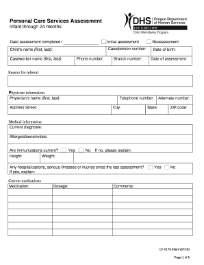 Personal Care Services Assessment