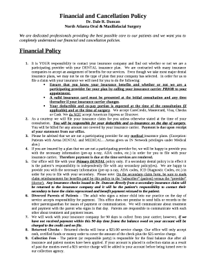 Financial and Cancellation Policy