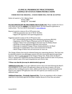 CHANGE OF STATUS FORM INSTRUCTIONS