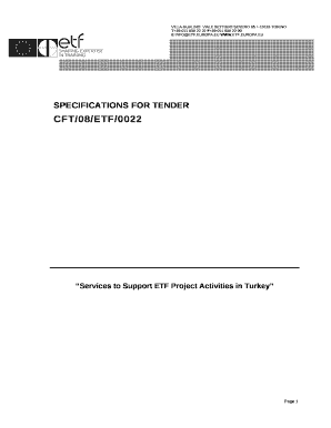 Services to Support ETF Project Activities in Turkey