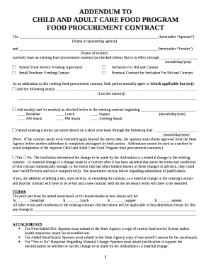 FOOD PROCUREMENT CONTRACT