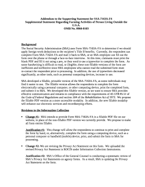 Addendum to the Supporting Statement for SSA-7163A-F4