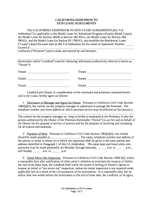 HUD LEASE AGREEMENTS