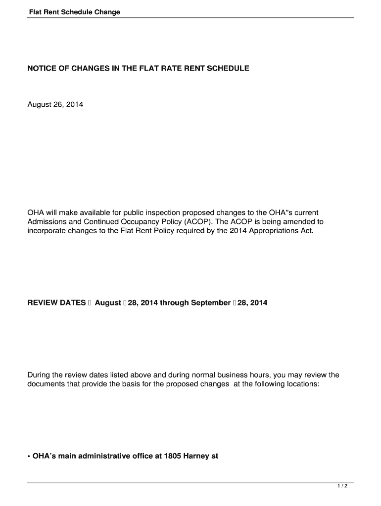 Fillable Online Flat Rent Schedule Change Fax Email Print pdfFiller