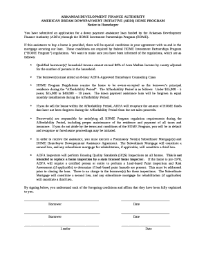 AMERICAN DREAM DOWNPAYMENT INITIATIVE (ADDI) HOME PROGRAM