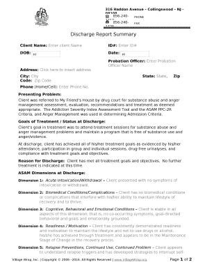 Discharge Report Summary