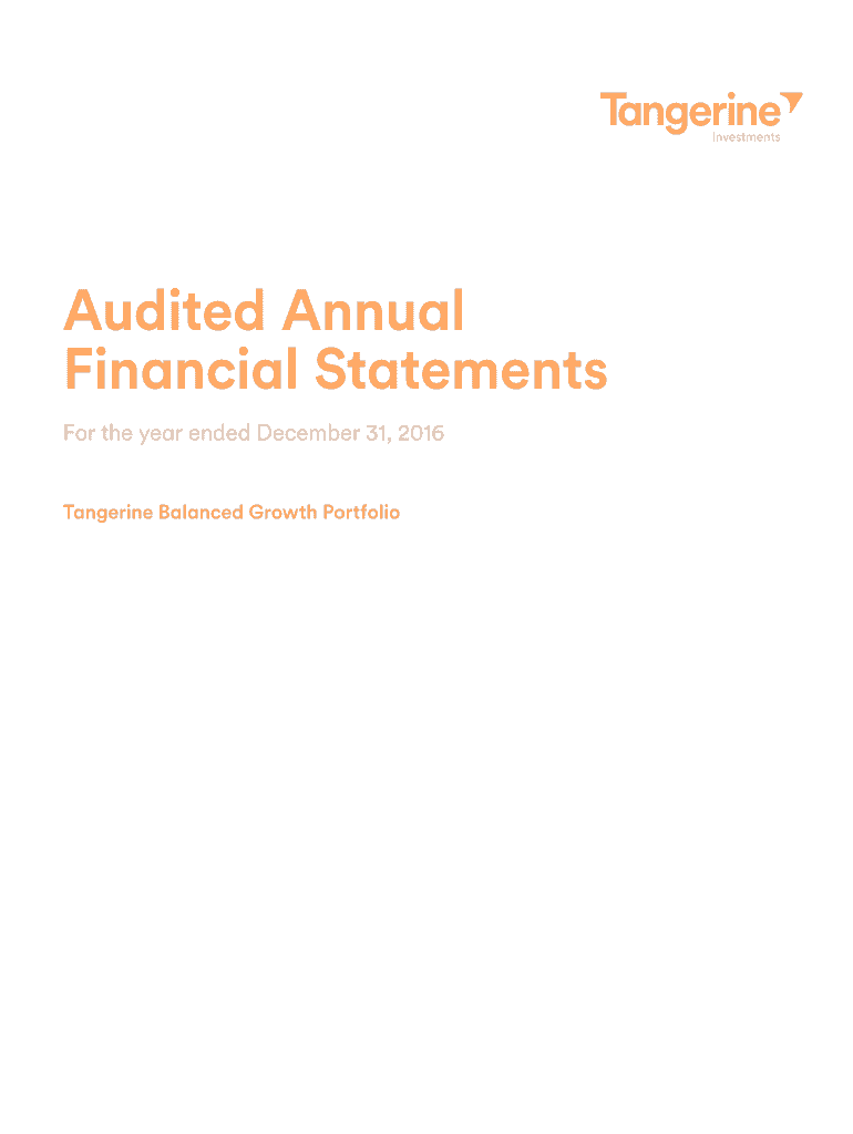Fillable Online Tangerine Balanced Growth Portfolio Fax Email Print