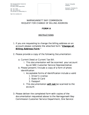 REQUEST FOR CHANGE OF BILLING ADDRESS