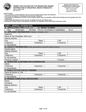 For a new permit, or permit modification, this form must be completed, signed, dated, and submitted to