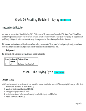 Grade 10 Retailing Module 4:Buying (13