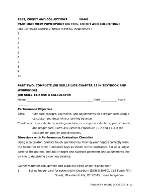 Fees, Credit and CollectionsName: