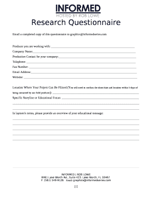 Email a completed copy of this questionnaire to graphicsinformedseries
