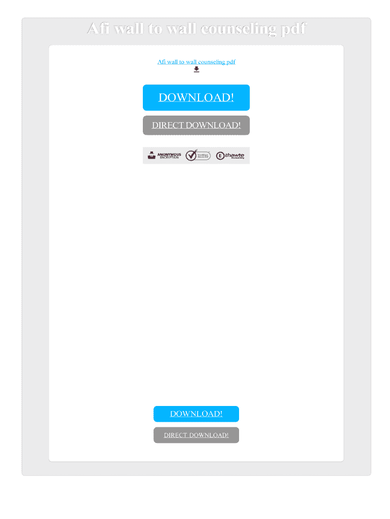 Fillable Online Afi wall to wall counseling pdf Fax Email Print pdfFiller