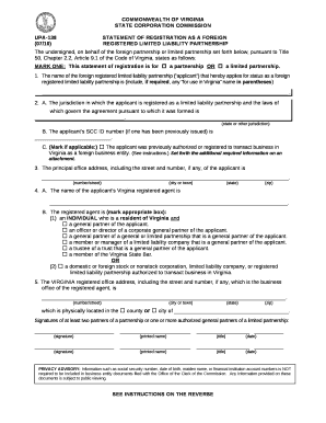 UPA-138 STATEMENT OF REGISTRATION AS A FOREIGN