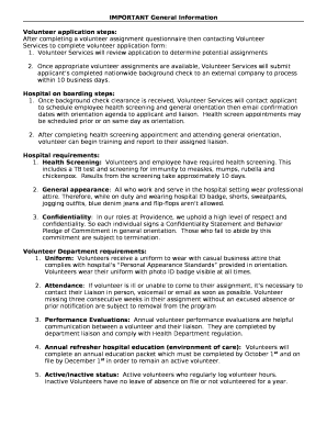 Volunteer application steps: