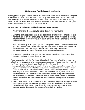 Obtaining Participant Feedback