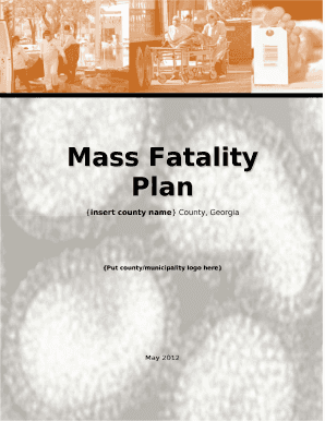 Mass fatality management guidelines sample
