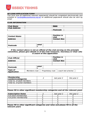 AE LOAN APPLICATION FORM