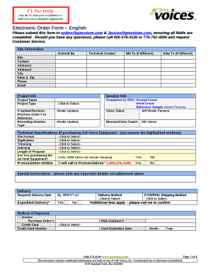 Electronic Order Form English