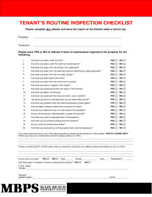 Routine inspection report template