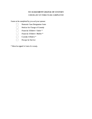 NO AGREEMENT CHANGE OF CUSTODY