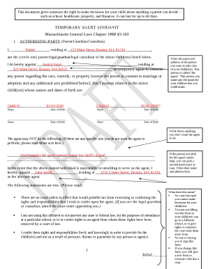 TEMPORARY AGENT AFFIDAVIT