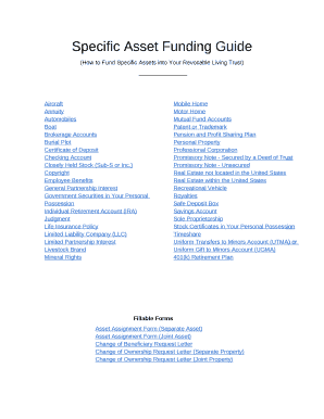 Specific Asset Funding Guide