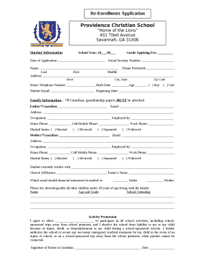 Student InformationSchool Year: 20/20Grade Applying For: