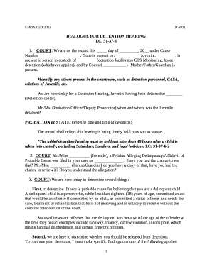DIALOGUE FOR DETENTION HEARING