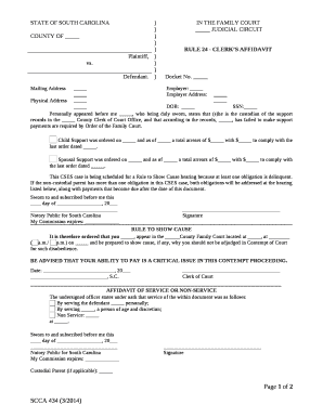 RULE 24 - CLERKS AFFIDAVIT
