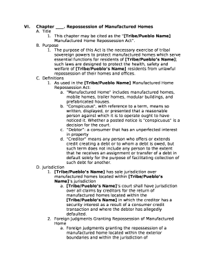 Repossession of Manufactured Homes