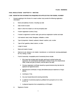 FINAL REGULATIONS - CHAPTER P-2 BOATING